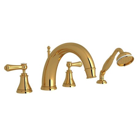 Rohl Georgian Era 4-Hole Deck Mount Tub Filler With C-Spout U.3648LSP-ULB